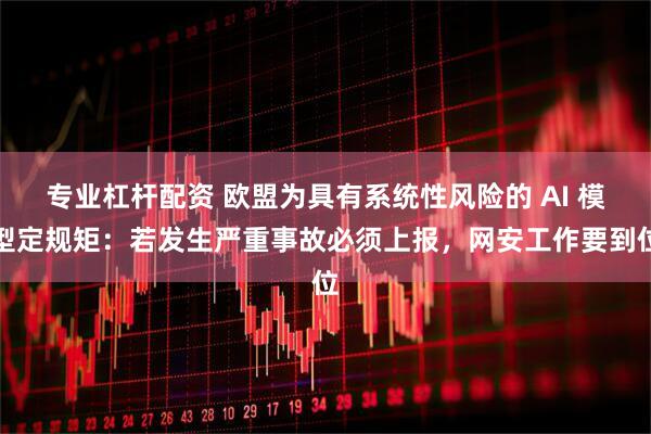 专业杠杆配资 欧盟为具有系统性风险的 AI 模型定规矩：若发生严重事故必须上报，网安工作要到位